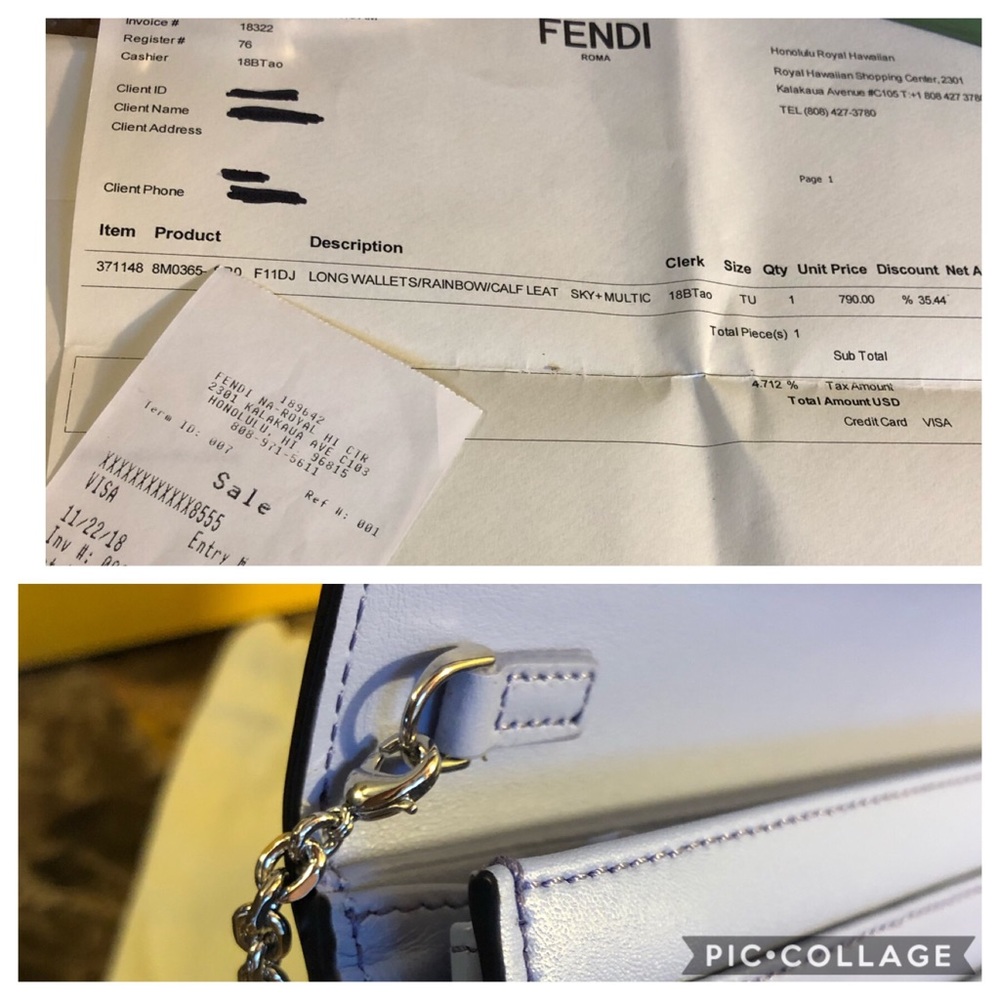 AUTH Fendi Rainbow Studded NEW Clutch Wallet - Picture 8 of 8